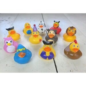 Rubber Ducks Fun Masked Pirate Party Lion Bear Mouse Jeep Lot of 11